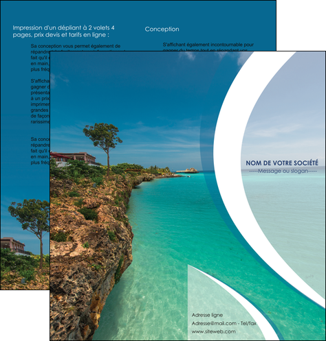 impression depliant 2 volets  4 pages  sejours mer plage bord de mer MID35045