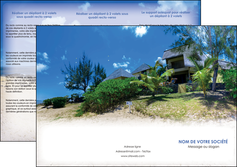 realiser depliant 3 volets  6 pages  sejours agence immobilier ile maurice villa MIDLU35189