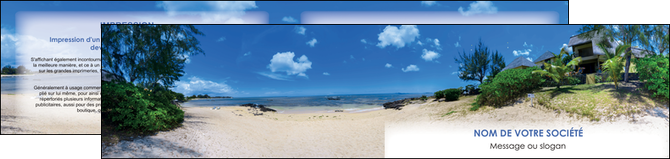 maquette en ligne a personnaliser depliant 2 volets  4 pages  sejours agence immobilier ile maurice villa MIDLU35205