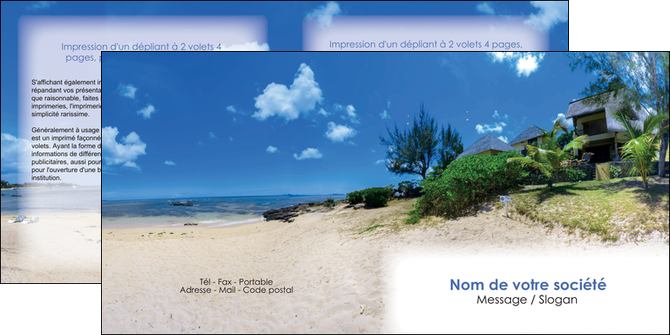 faire depliant 2 volets  4 pages  sejours agence immobilier ile maurice villa MIDLU35217