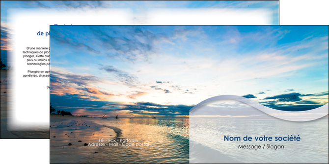 cree depliant 2 volets  4 pages  sejours plage ocean bord de mer MIDBE35535