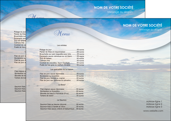 imprimer set de table sejours plage ocean bord de mer MIDBE35537