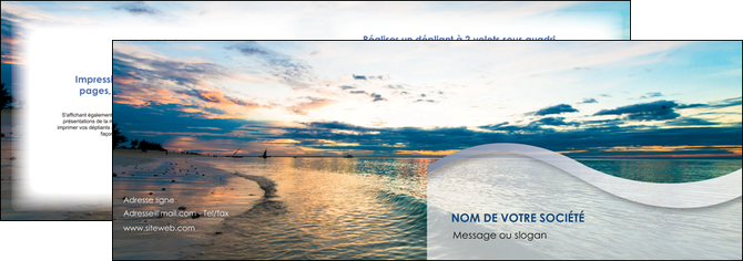 creation graphique en ligne depliant 2 volets  4 pages  sejours plage ocean bord de mer MIDBE35551