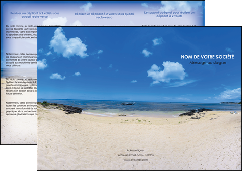 creer modele en ligne depliant 3 volets  6 pages  paysage mer vacances ile MIDBE35765