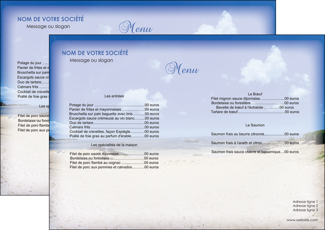 faire modele a imprimer set de table paysage mer vacances ile MIDBE35769