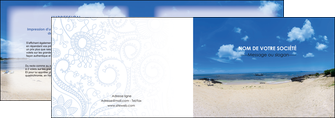 modele depliant 2 volets  4 pages  paysage mer vacances ile MIDBE35779