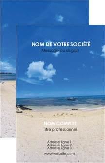 creer modele en ligne carte de visite paysage mer vacances ile MIDBE35787