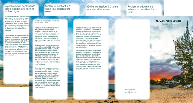 personnaliser modele de depliant 4 volets  8 pages  sejours plage mer vacances MIDBE35927