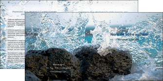 maquette en ligne a personnaliser depliant 2 volets  4 pages  mer rocher nature MIFBE36209