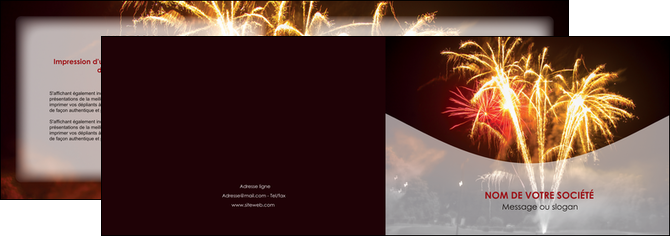 impression depliant 2 volets  4 pages  feu dartifice eclat lumiere MIDBE36669