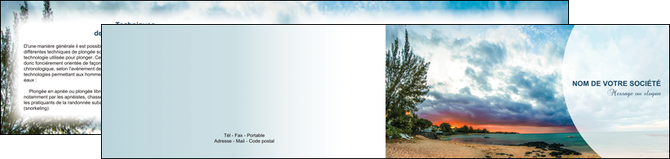 maquette en ligne a personnaliser depliant 2 volets  4 pages  tourisme  plage mer nature MIDLU36711