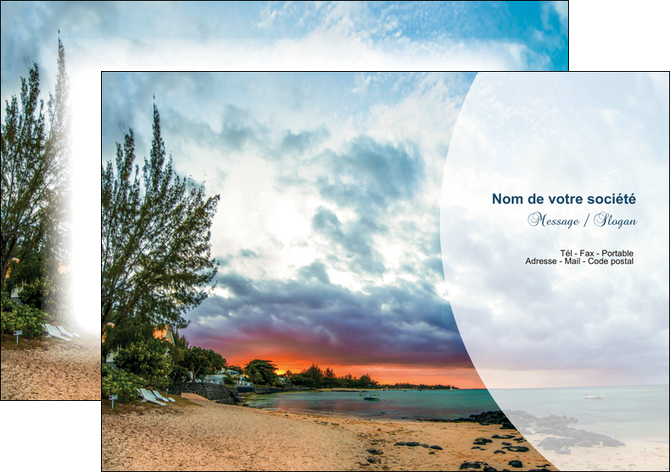 creer modele en ligne flyers tourisme  plage mer nature MIDLU36721
