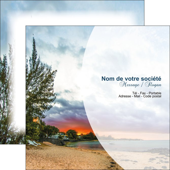 personnaliser modele de flyers tourisme  plage mer nature MIDLU36725