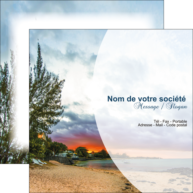 modele en ligne flyers tourisme  plage mer nature MIDLU36727