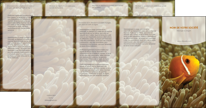 maquette en ligne a personnaliser depliant 4 volets  8 pages  paysage belle photo nemo poisson MIDBE36855