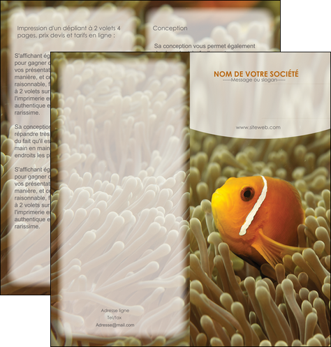 faire depliant 2 volets  4 pages  paysage belle photo nemo poisson MIDBE36863