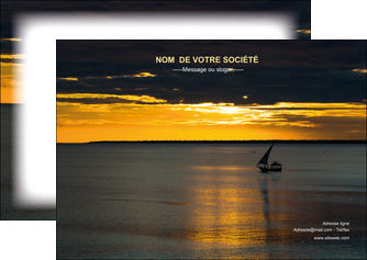 creation graphique en ligne flyers sejours pirogue couche de soleil mer MID36903