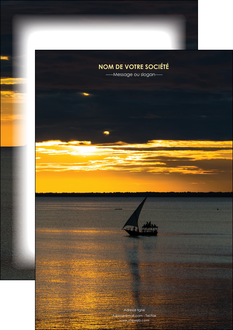faire modele a imprimer affiche sejours pirogue couche de soleil mer MID36907