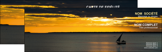 faire modele a imprimer carte de visite sejours pirogue couche de soleil mer MID36921