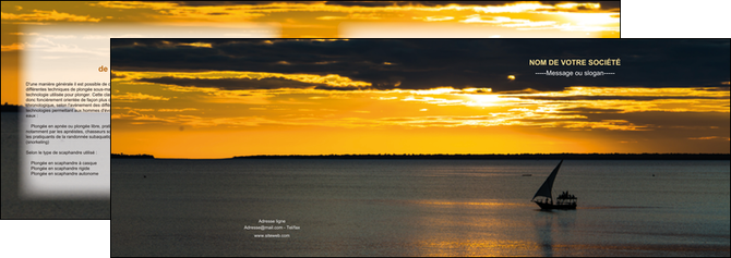 maquette en ligne a personnaliser depliant 2 volets  4 pages  sejours pirogue couche de soleil mer MID36929