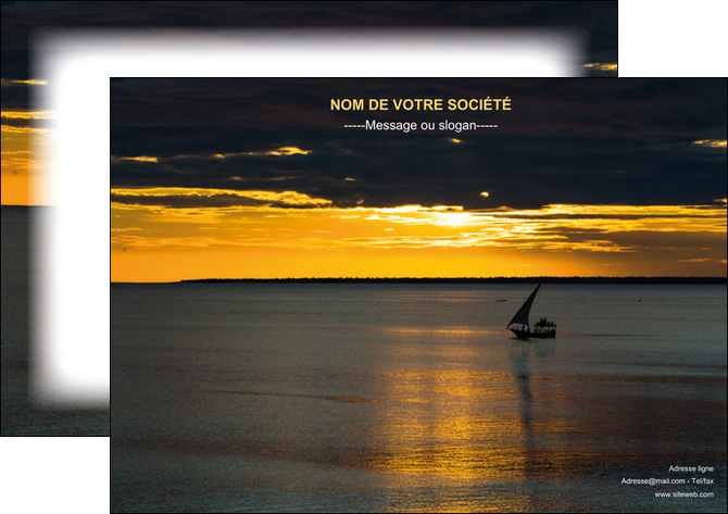 faire affiche sejours pirogue couche de soleil mer MID36939