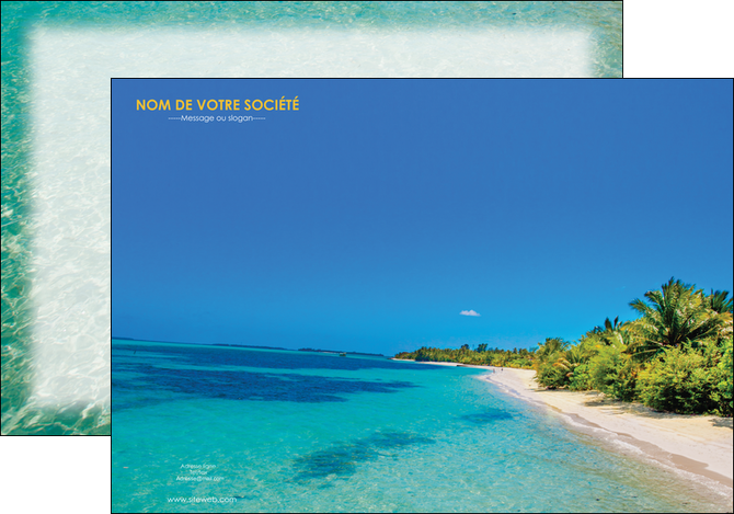 creation graphique en ligne affiche sejours plage sable mer MIDBE37045