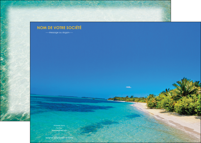 personnaliser modele de affiche sejours plage sable mer MIDBE37057