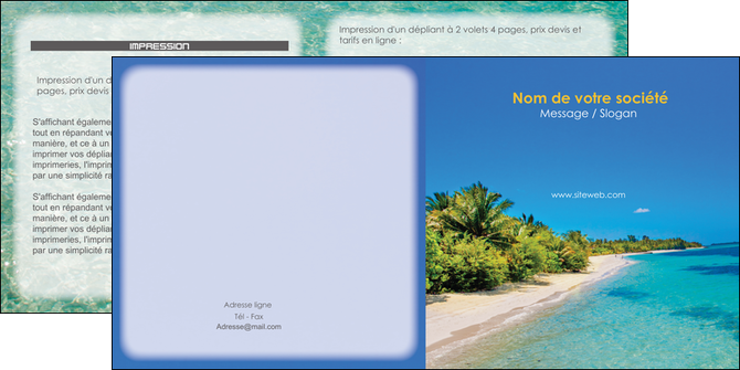 exemple depliant 2 volets  4 pages  sejours plage sable mer MIDBE37063
