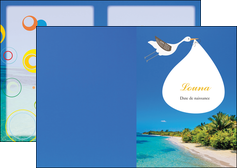 personnaliser modele de depliant 2 volets  4 pages  plage mer palmier MIF37083