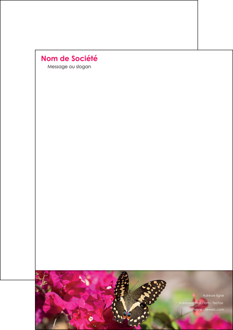 imprimer tete de lettre agriculture papillons fleurs nature MLGI37105