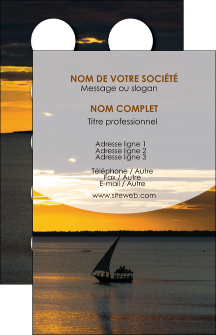 exemple carte de visite sejours paysage mer pirogue MIDBE37139
