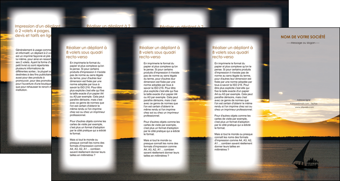 realiser depliant 4 volets  8 pages  sejours paysage mer pirogue MIDBE37141