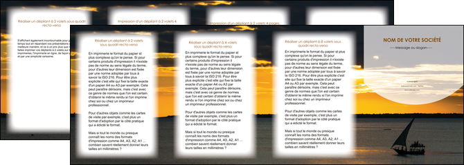 faire depliant 4 volets  8 pages  sejours paysage mer pirogue MIDBE37145