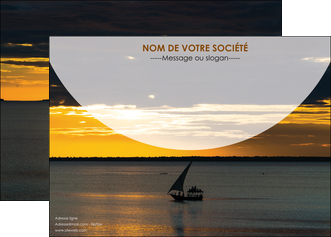creation graphique en ligne affiche sejours paysage mer pirogue MIDBE37163