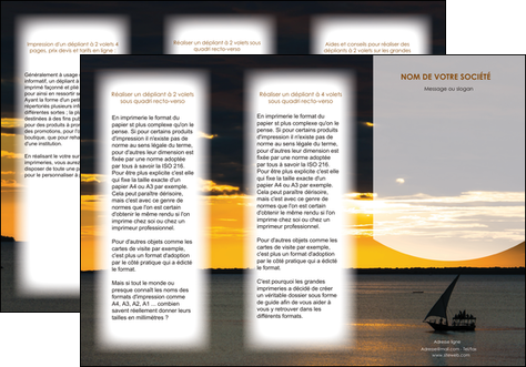 imprimer depliant 3 volets  6 pages  sejours paysage mer pirogue MIDBE37165