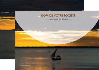 personnaliser modele de flyers sejours paysage mer pirogue MIDBE37167