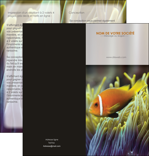 personnaliser modele de depliant 2 volets  4 pages  animal originale belle photo idee MIDBE37463
