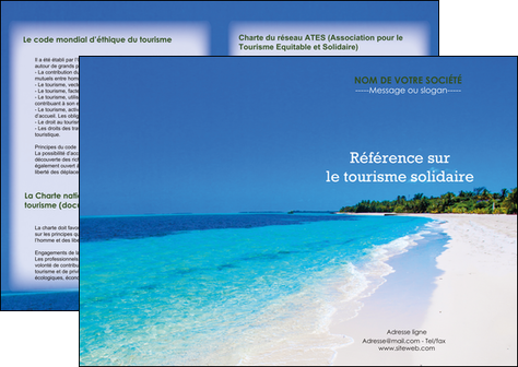 creation graphique en ligne depliant 2 volets  4 pages  sejours plage mer sable blanc MIDBE37575