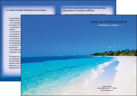 imprimerie depliant 2 volets  4 pages  sejours plage mer sable blanc MIDBE37581