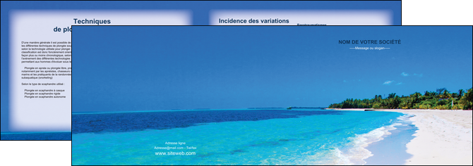 faire depliant 2 volets  4 pages  sejours plage mer sable blanc MIDBE37593