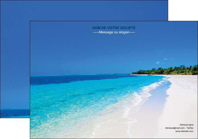 creation graphique en ligne affiche sejours plage mer sable blanc MIDBE37599