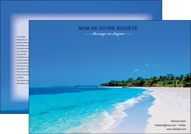 faire modele a imprimer set de table sejours plage mer sable blanc MIDBE37607