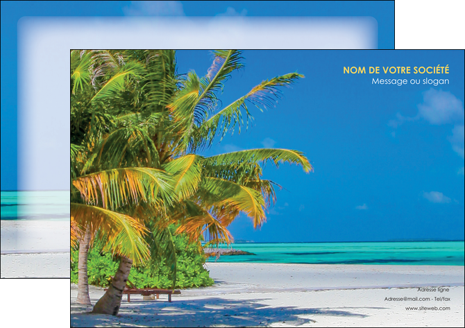 realiser affiche paysage plage cocotier sable MIDBE37723
