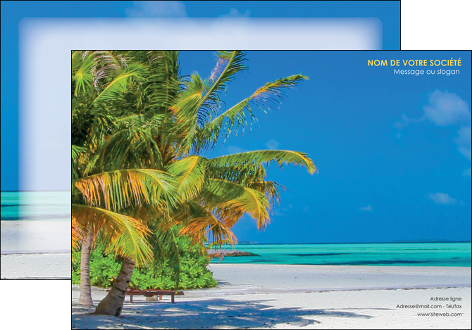 imprimerie affiche paysage plage cocotier sable MIDBE37727