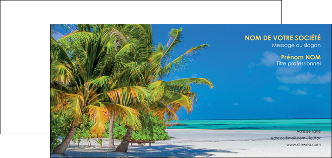 creer modele en ligne carte de correspondance paysage plage cocotier sable MIDBE37731