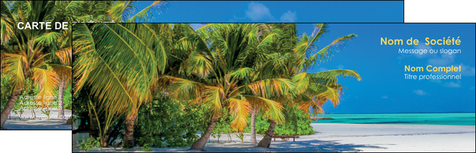 creer modele en ligne carte de visite paysage plage cocotier sable MIDBE37745
