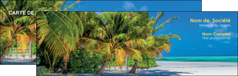 creer modele en ligne carte de visite paysage plage cocotier sable MIDBE37745