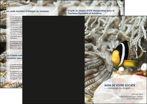 faire depliant 2 volets  4 pages  animal poisson plongee nature MIDBE37903