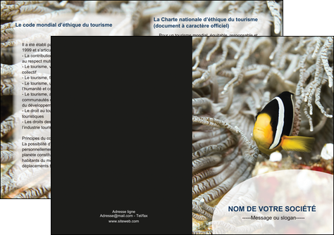 impression depliant 2 volets  4 pages  animal poisson plongee nature MIDBE37909