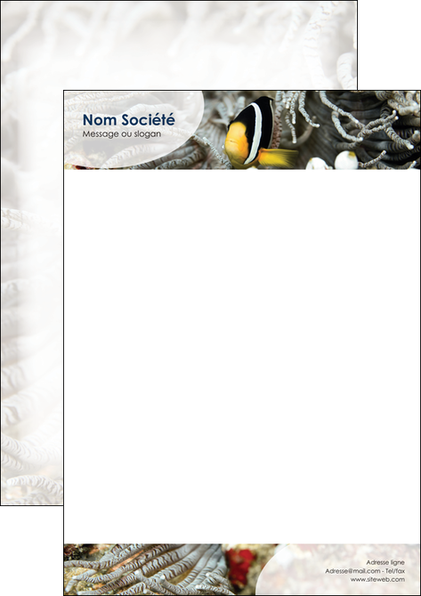 creation graphique en ligne tete de lettre animal poisson plongee nature MIDBE37911